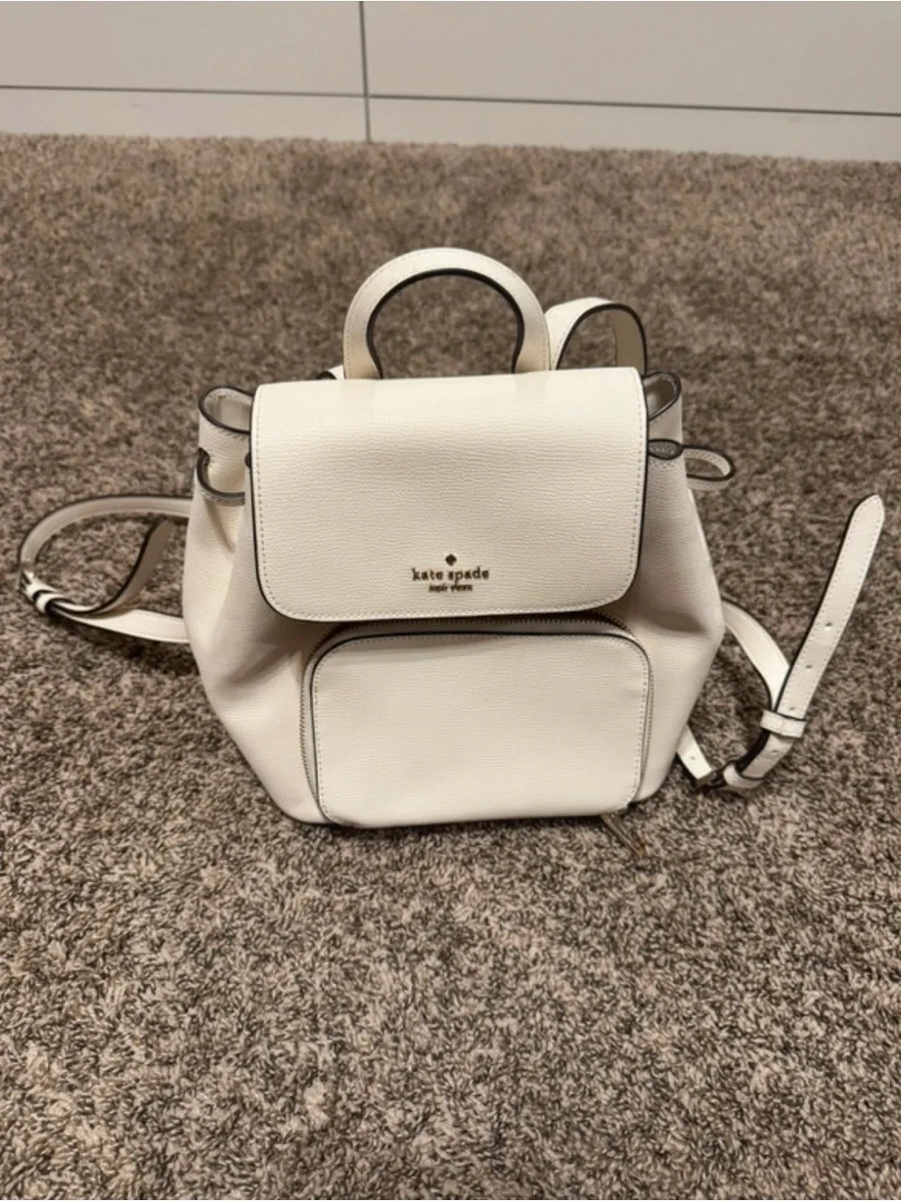 kate spade White Leather Backpack